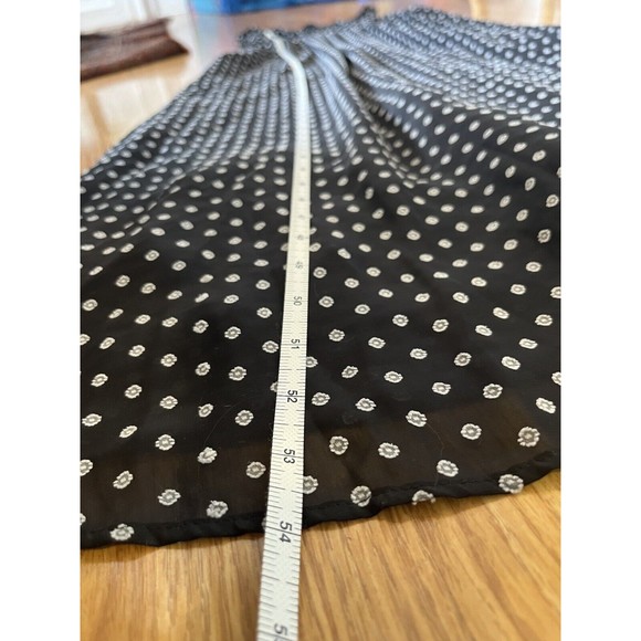 Anthropologie Eva Franco Black Clip Dot V Neck Maxi Dress Size 2 - Picture 8 of 9